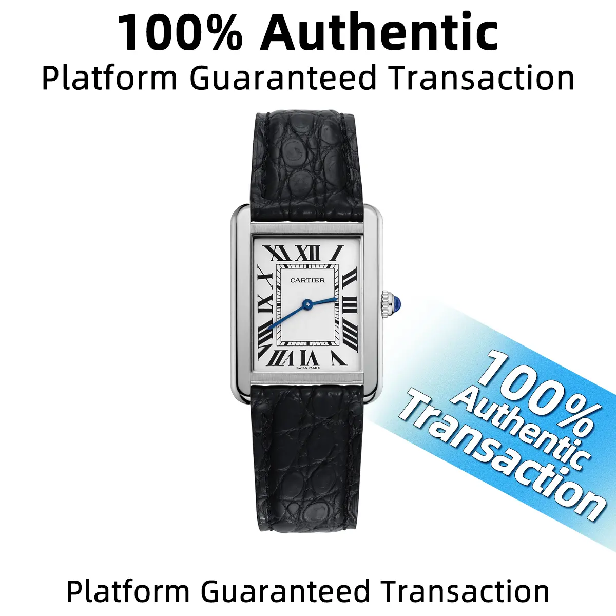 Cartier Tank No Diamond series W5200003 watch 34.8 × 27.4 mm white dial, stainless steel, quartz movement WHP041681/WHP041814/WHP042063/WHP042326