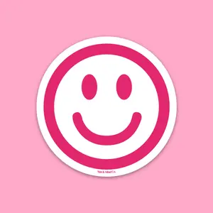 Pink Smiley Sticker
