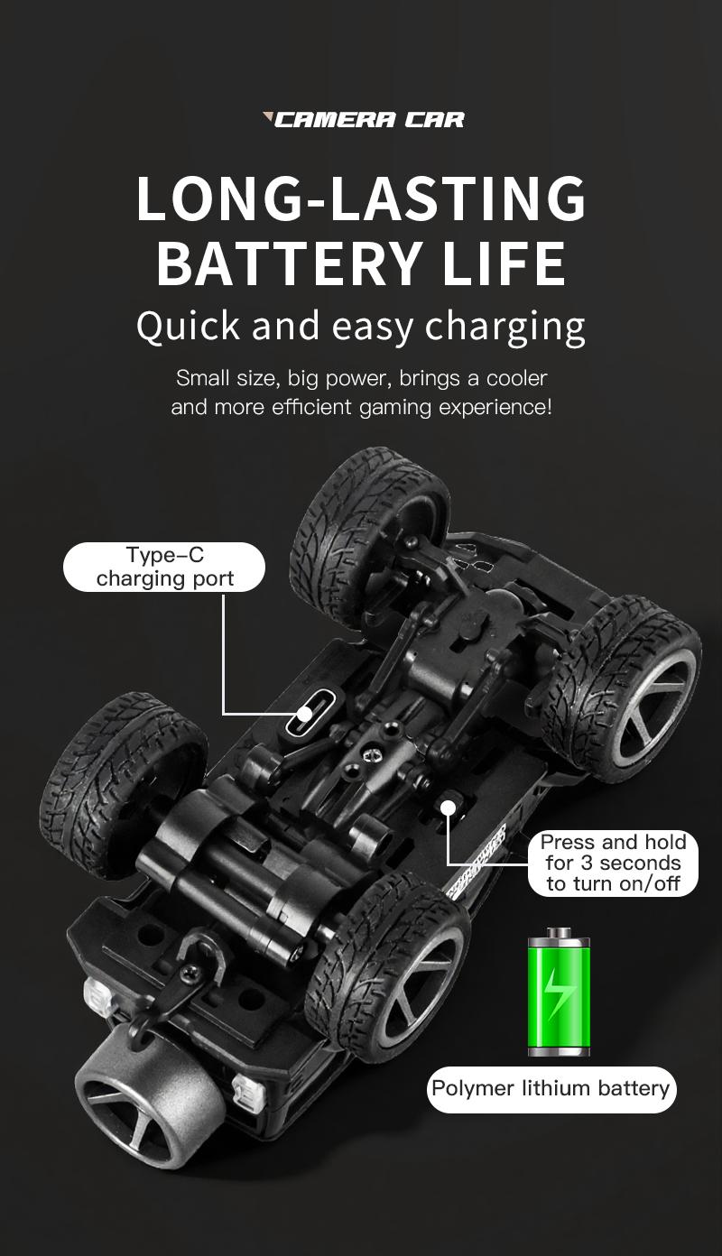 KF32 Alloy Mini Remote Control Car, 1:64 scale RC car/truck, 2.4G wireless design, equipped with a 720P FPV camera and WiFi APP control, USB charging, durable metal construction, suitable for indoor and outdoor play, a great gift for children and adults