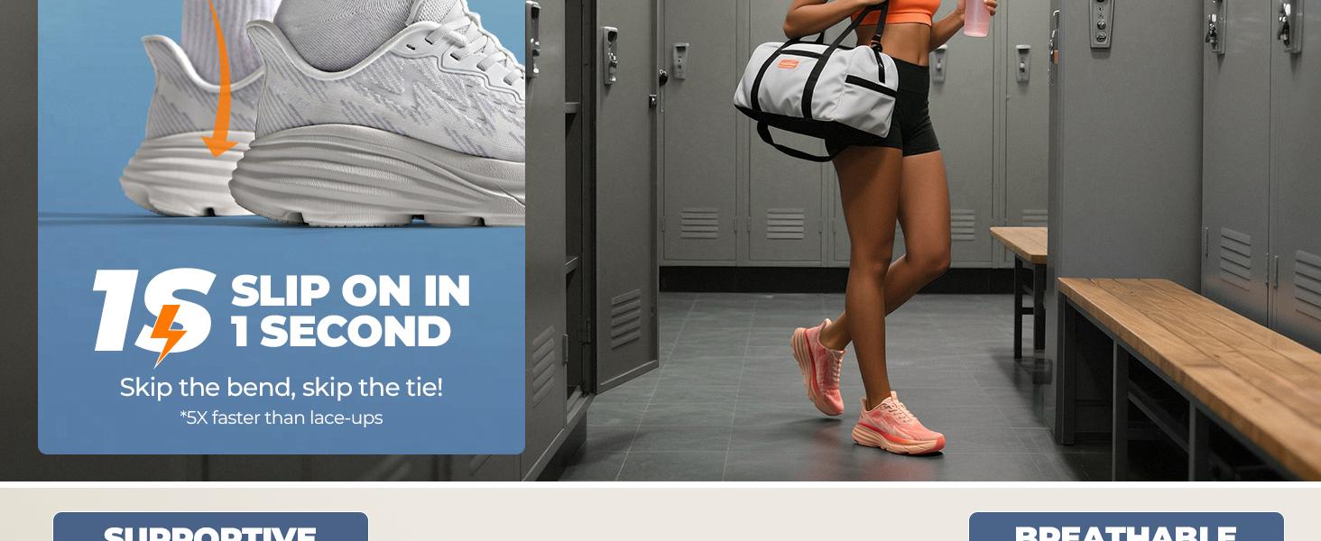 ALLSWIFIT Women's Slip On Walking Shoes Hands-Free Cushion Running Tennis SwiftPlush Non-Slip Comfortable Workout Gym Athletic Fashion Sneakers