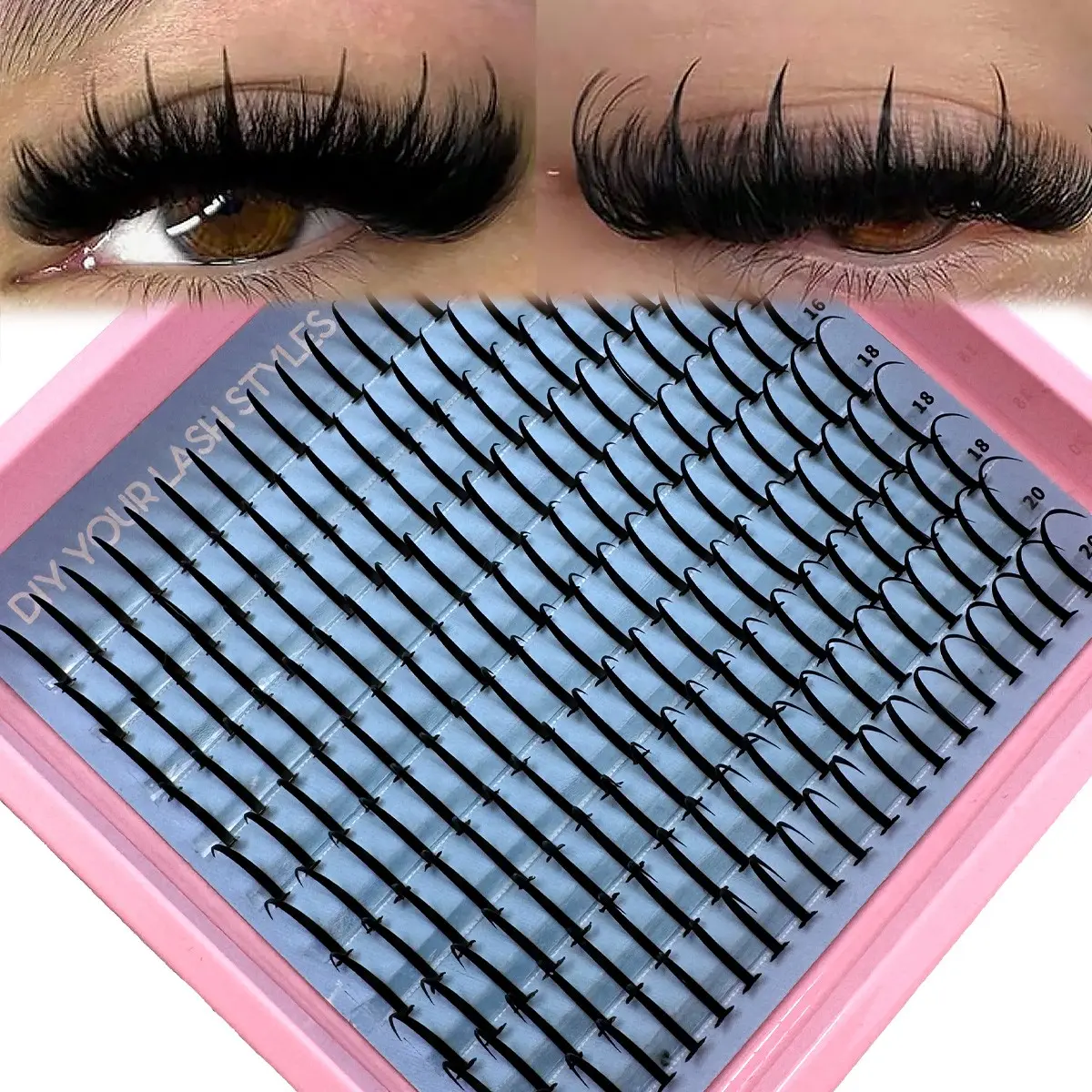Spiky Eyelash Clusters, 240pcs/200pcs Individual Lashes Extensions, Volume Eyelashes, Volume Style 10-20mm Mixed Lengths, Reusable Natural Separated Lashes, Fluffy Cluster Lashes, DIY Eyelash Clusters, Curl Cluster Lashes