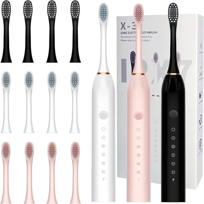 Electric Toothbrush With 6 Modes- Effectively Cleans Teeth & Gums, Rechargeable USB Electric Toothbrush With Replacement Head, Sonic Electric Toothbrush For Adults, Available In 3 Colors