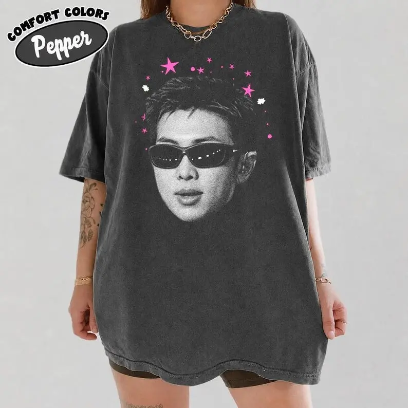 Comfort Colors Portrait RM Graphic Tee: Vintage Style K-Pop Apparel - Namjoon Merch Tee