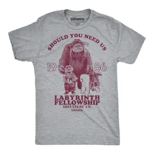 Mens Funny T Shirts Labyrinth Fellowship Adventure Co Jim Henson's Jim Movie Tee For Guys Mens Funny T Shirts Cool Vintage Fashion T-Shirt Gift Classic Menswear Funny Movie Short Sleeve Novelty Tees for Guys