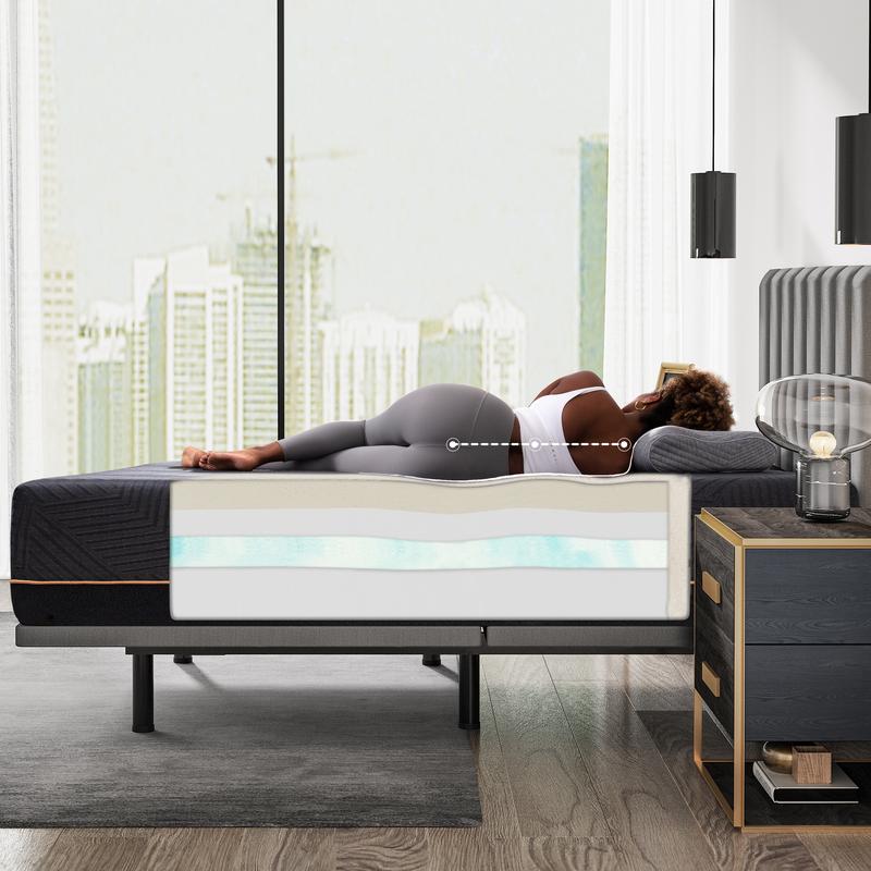 EGO Black Mattress with Graphene Technology 14" Twin Full Queen King Memory Foam Comfortable Ergonomic Home Interior Modern Design