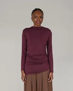 VELA Asymmetrical Long Sleeve Top Fig