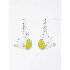Avery Easter Bunny Egg Enamel Coated Earrings