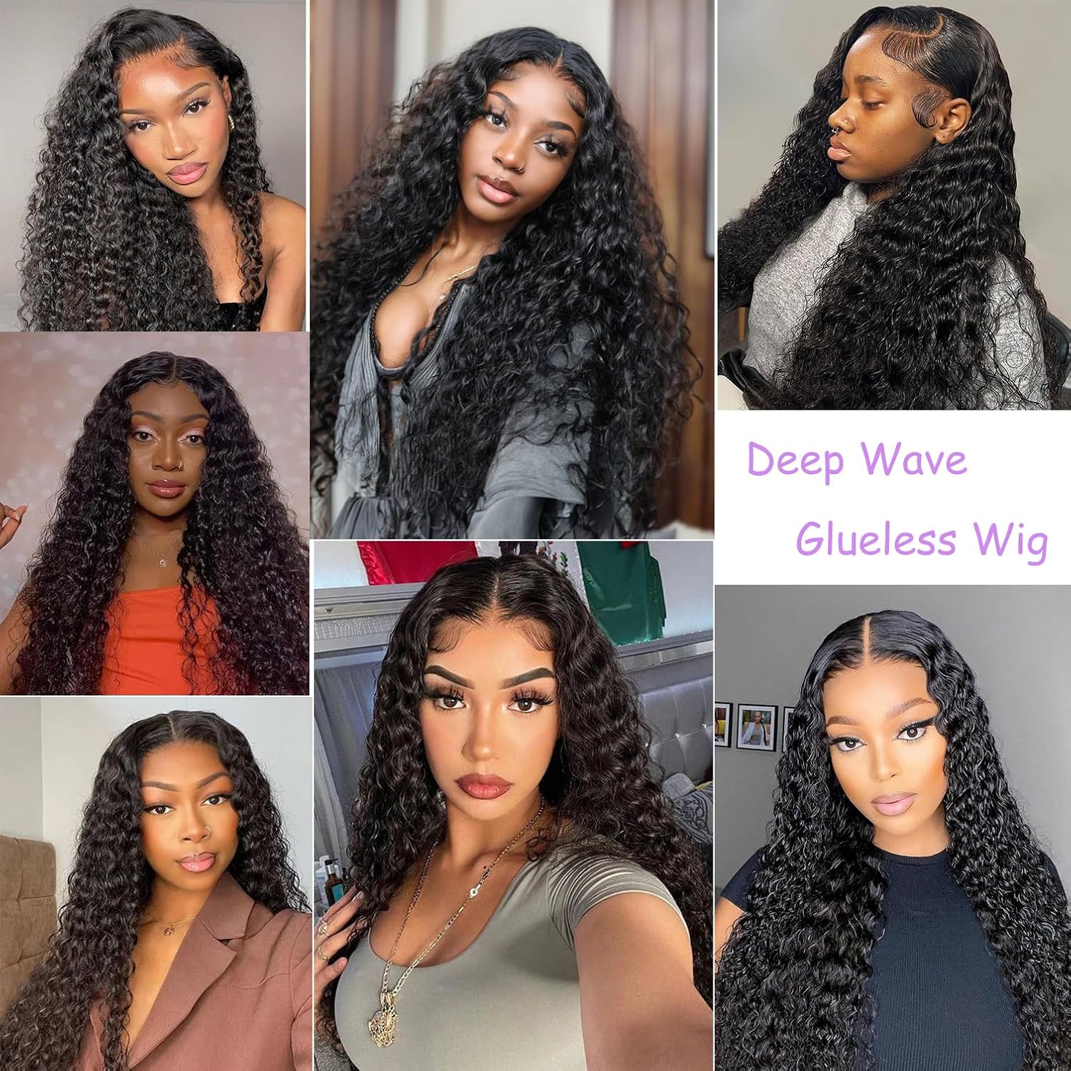 Glueless Wigs Deep Wave Human Hair 6x4 7x5 9x6 Pre Plucked Pre Cut Hd Lace Closure Ready and Go Deep Wave Curly Lace Front Wigs for Black Women Wet and Wavy Natural Hairline