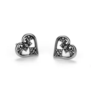 Shadow Heart Studs Earrings