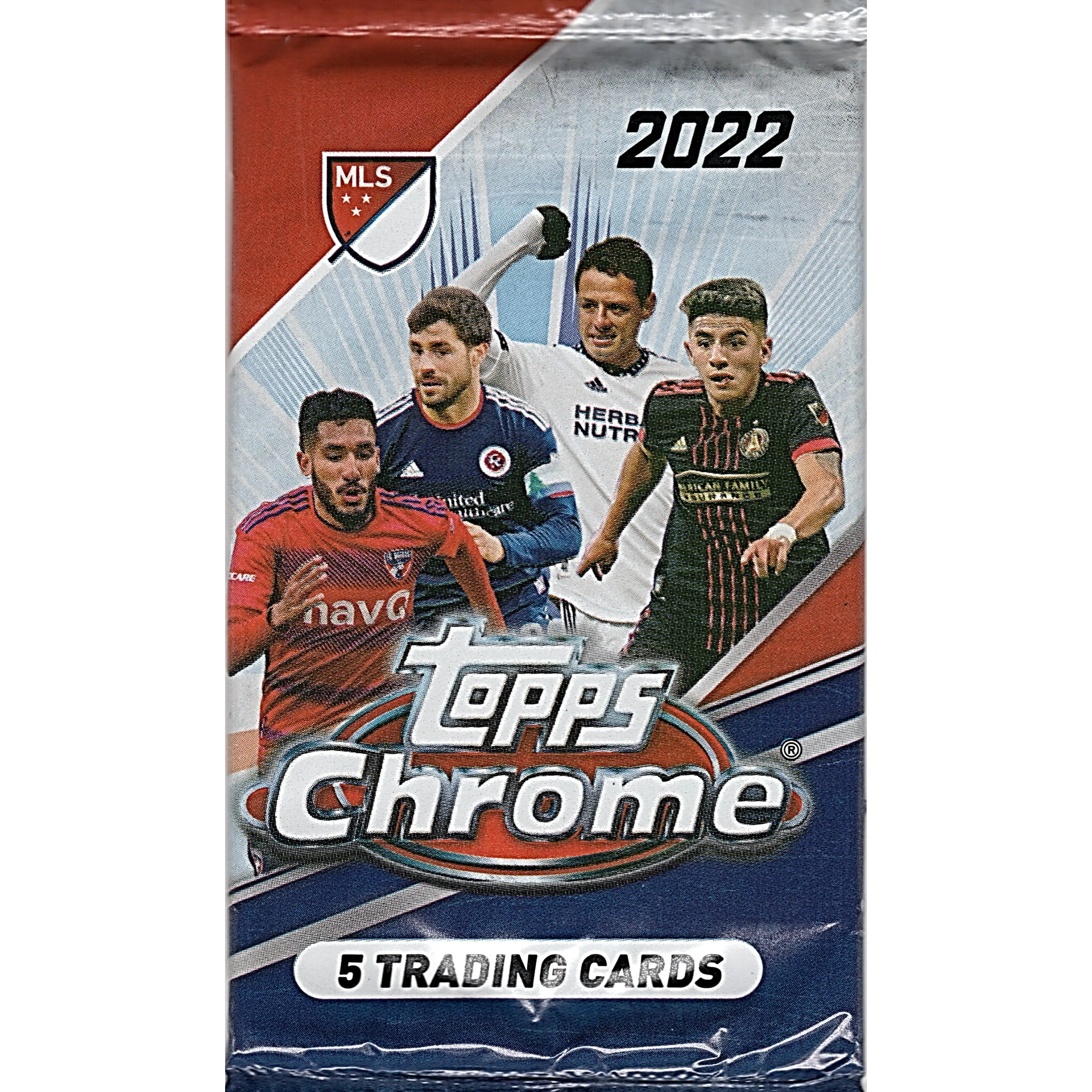 2022 Topps Chrome MLS Soccer Blaster Pack - 5 Sports Trading Cards, All-New Release Soccer Hobby Box, MLS Players Collectible Item, Future Stars, Inserts in Every Box