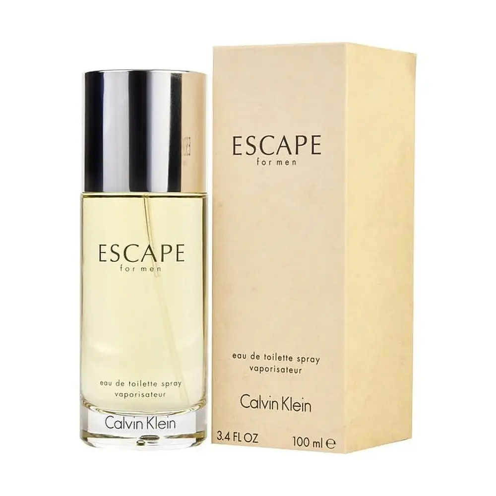 Calvin Klein Escape for Men Eau de Toilette Spray - 3.4 oz (100ml), Fresh Masculine Fresh Amber Fragrance, Daily Wear, Single Box
