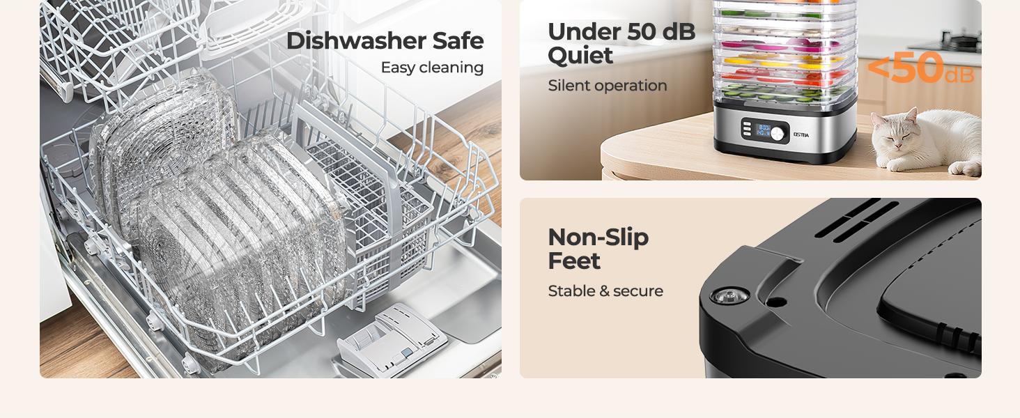 OSTBA 8-Tray Food Dehydrator, 72H Timer & Temp Control up to 158℉, Includes 8 Mesh Sheets, 1 Fruit Roll Tray, 1 Tongs, Recipe Book for Jerky, Fruit, Meat, Vegetables, Herbs, BPA-Free