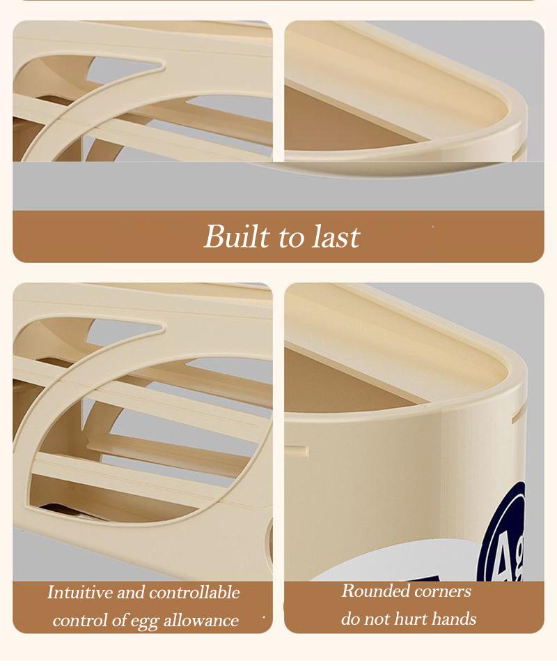 Automatic Rolling Egg Dispenser Organizer for Refrigerator, 4-Tier Space-Saving Egg Holder Tray, Holds 28 Eggs, Durable Plastic Egg Storage Rack for Fridge, Counter, Kitchen Cabinet