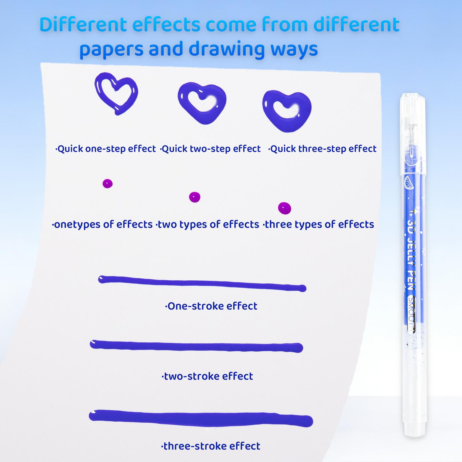 3D Jelly Pen Set, 36 Colors of Glossy Jelly-Effect 3D Gel Pens, Assorted Colors Gel Ink Pens for Painting, Drawing and DIY Coloring, Crafts, Scrapbooking, Bullet Journal, Card Making, Photo Album, Drawing, Writing