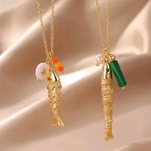 Tropical Fish Pendant with Charms.