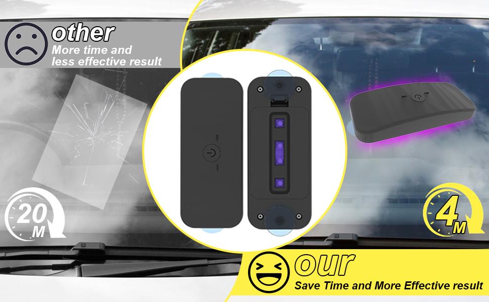 Windshield Repair Kit, Windshield Crack Repair Kit 4 Pack, Windscreen Repair Kit with Enhanced Injection Head Suction Cup UV Curing Light, Windshield Chip Repair Kit for Chips, Scratches, Cracks