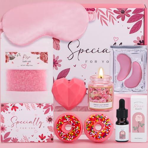 Gifts for Women Birthday Gifts, Spa Gifts Set- 10 Pcs Christmas Valentine's Mother's Day Gifts and Cherry Blossoms Self Care Package Gifts Women, Relaxing Gifts Basket Thanksgiving gifts