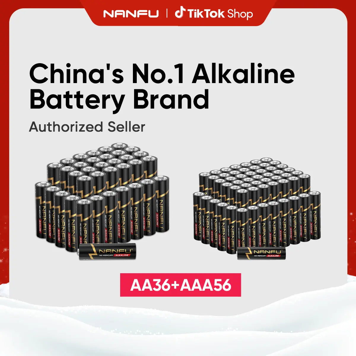 NANFU AA & AAA High-Performance Alkaline Batteries Combo Pack , 36 Double AA Batteries and 56 Triple AAA Batteries for Home and Office, 10-Year Shelf Life,Non-rechargeable
