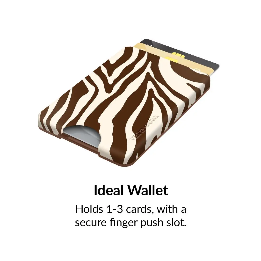 Velvet Caviar Group Inc Coco Zebra Stripe MagSafe Compatible Women's Magnetic Wallet - Slim Fit, Lightweight, Portable, Concealed Phone Accessory with Essential Card Storage for Smartphones, Daily Carry