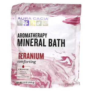 Aura Cacia Aromatherapy Mineral Bath, Comforting Geranium, 2.5 oz (70.9 g)