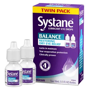 Systane Balance Eye Drops, Restorative Formula, Twin pack, 0.33 Fl Oz (Pack of 2)