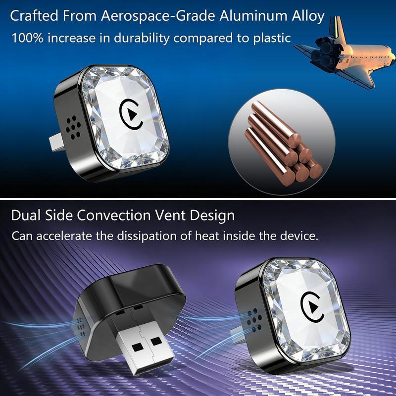 2026 New Smart two-in-one in-car connectivity box Wireless CarPlay Adapter - iPhone & Android Compatible with Fast No-Delay Link, Hands-Free Calling holiday gifts decor cool cover Car Gadgets car stuff car  Decoration Automotive Interior accessories car