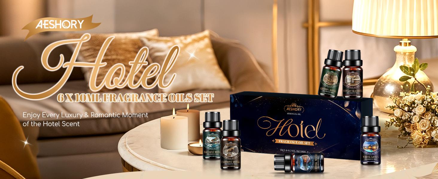 Aeshory Essential Oil Collection 6 Bottles of 6 Essential Oil Blends for Diffusers Candles Soap Making Aroma Perfume Scented Liquid for Enhancing Your Environment