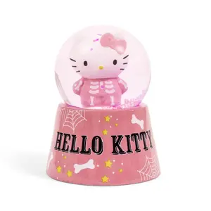 Sanrio Hello Kitty Pink Skeleton 3-Inch Mini Light-Up Snow Globe