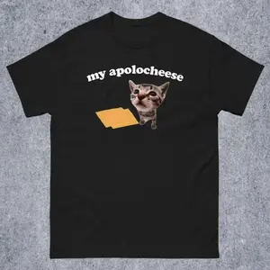 My Apolocheese Funny Cat Dank Meme Tee Shirt Gift for Woman and Man, Ugly Shirts, Cringe T-shirt, Unhinged Tshirt, Inappropriate Tees, Gifts, good gift