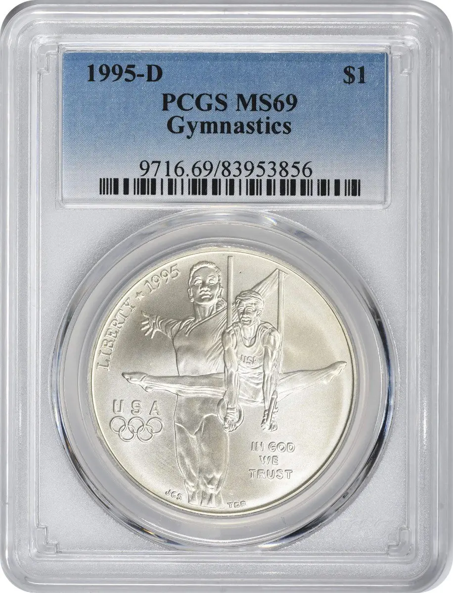 1995-D U.S. $1 Gymnastis Modern Silver Commemorative PCGS MS69
