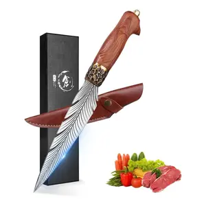Dream Reach Feather Viking Knife-for Meat Cutting, Camping BBQ Christmas Gifts for Men Women