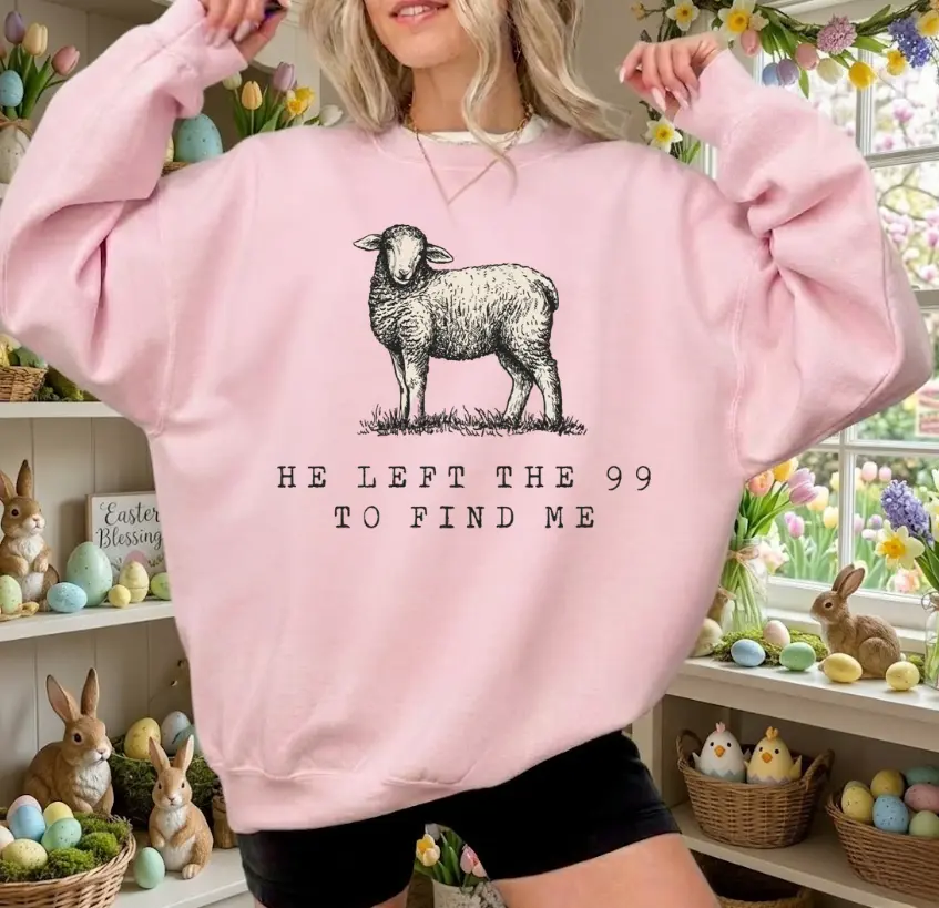 He Left The 99 Sweatshirt - Christian Sweater, Jesus Left 99 to Find Me Matthew Bible Verse Shirt, Christian Shirt
