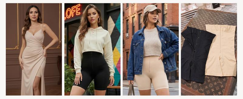 SHAPERX High-Waisted Shapewear for Women Tummy Control Zip-Up Easy-On Seamless Shorts Underwear