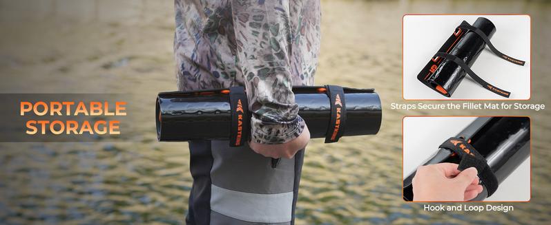 KastKing EZ Fillet Fish Fillet Mat, Anti-slip Texture With 25" Integrated Ruler, Extended Dimensions, Easy to Clean Material, Portable Storage, Fish Cutting Board Chopping Block Ceramic