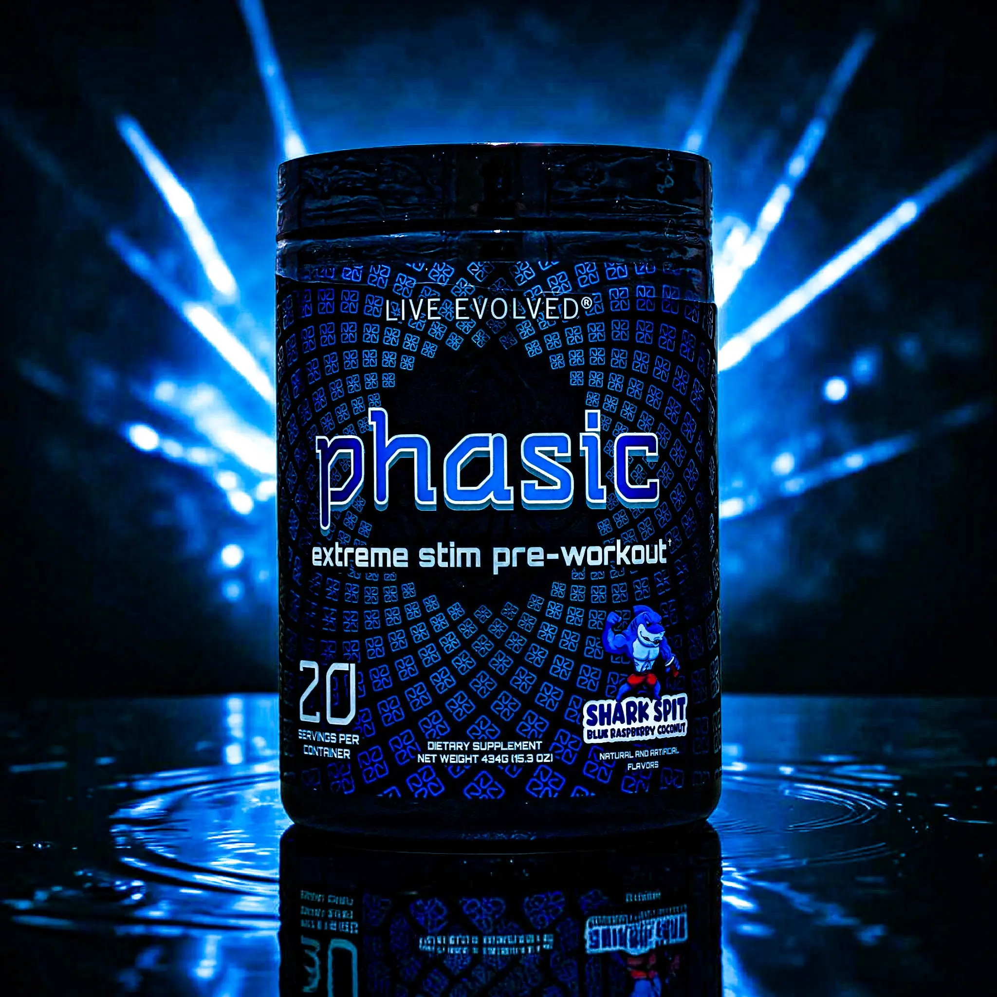Phasic - Extreme High Stimulant Preworkout DMAE, Eria Jarensis, 475mg Caffeine, 6mg Yohimbine.