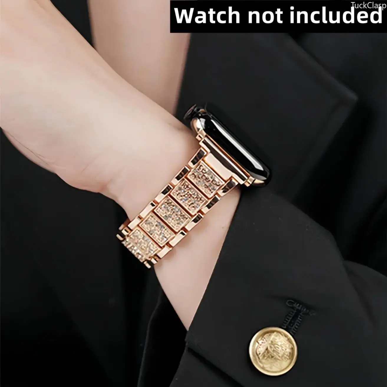2026 New Rhinestone Decor Watch Band (Band Only), Smart Watch Replacement Watchband, Fashion Wearable Accessories Compatible with Apple Watch Ultra/Se/8/7/6/5/4/3/2/1