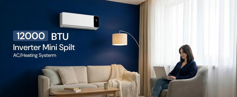 【Visio Series】Cozeware 12000 BTU 115V/230V Mini Split Air Conditioner Heat Pump 20 SEER2 Inverter Compatible with Wifi Alexa Cools Up to 750 Sq Ft for Living Room Bedroom Study Loft Garage