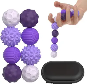 Silicone Magnetic Fidget Ball Set 8pcs Larger Size Unique Look 1 Diameter Assorted Colors Stress Relief Toys for Adults Teens Sensory Bundle