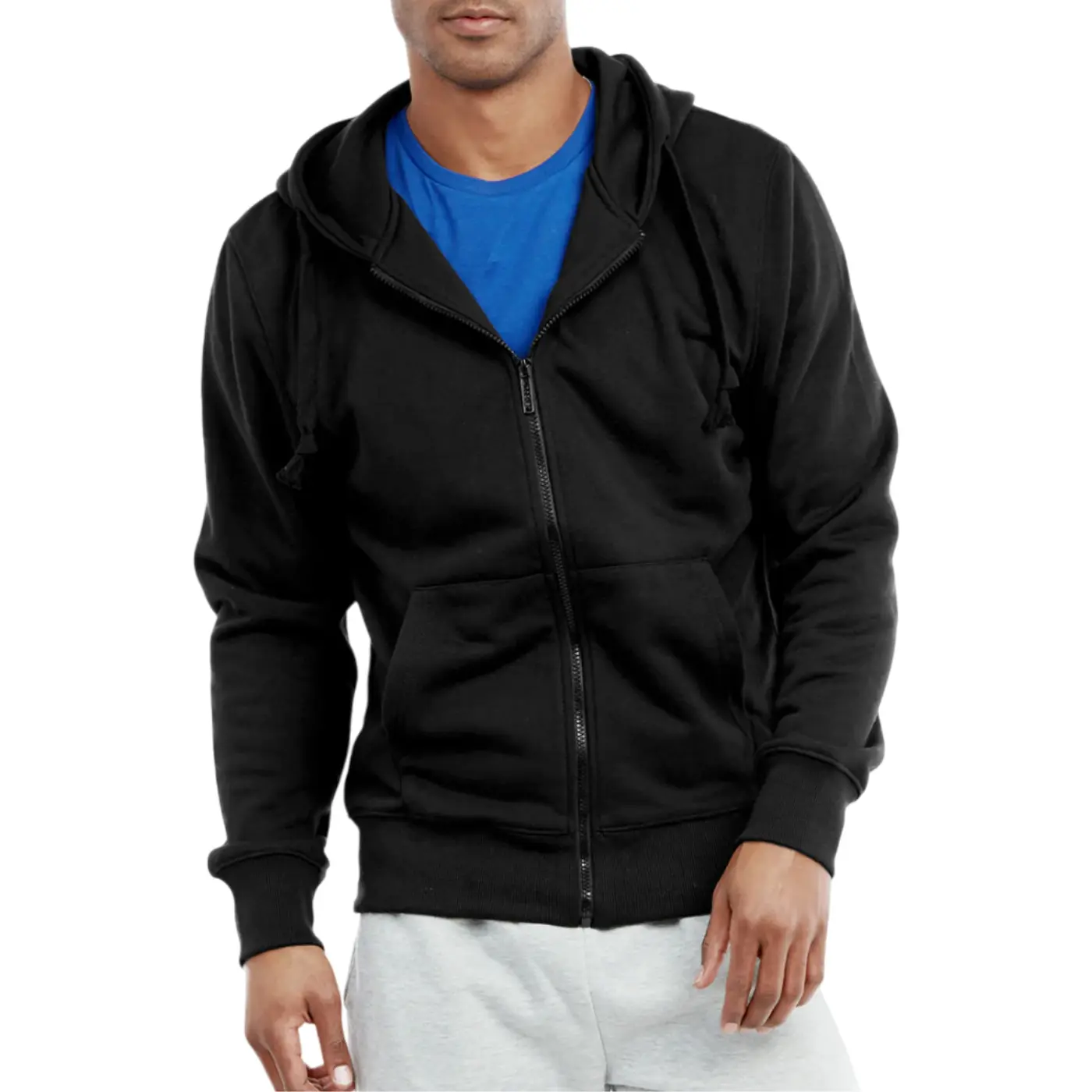 Men's Fleece Hoodie Heavyweight Cotton Full Zip with Pockets XS-3XL Sweatshirt Tops Regular Big & Tall Long Sleeve Solid Menswear Sweaters Casual Plain