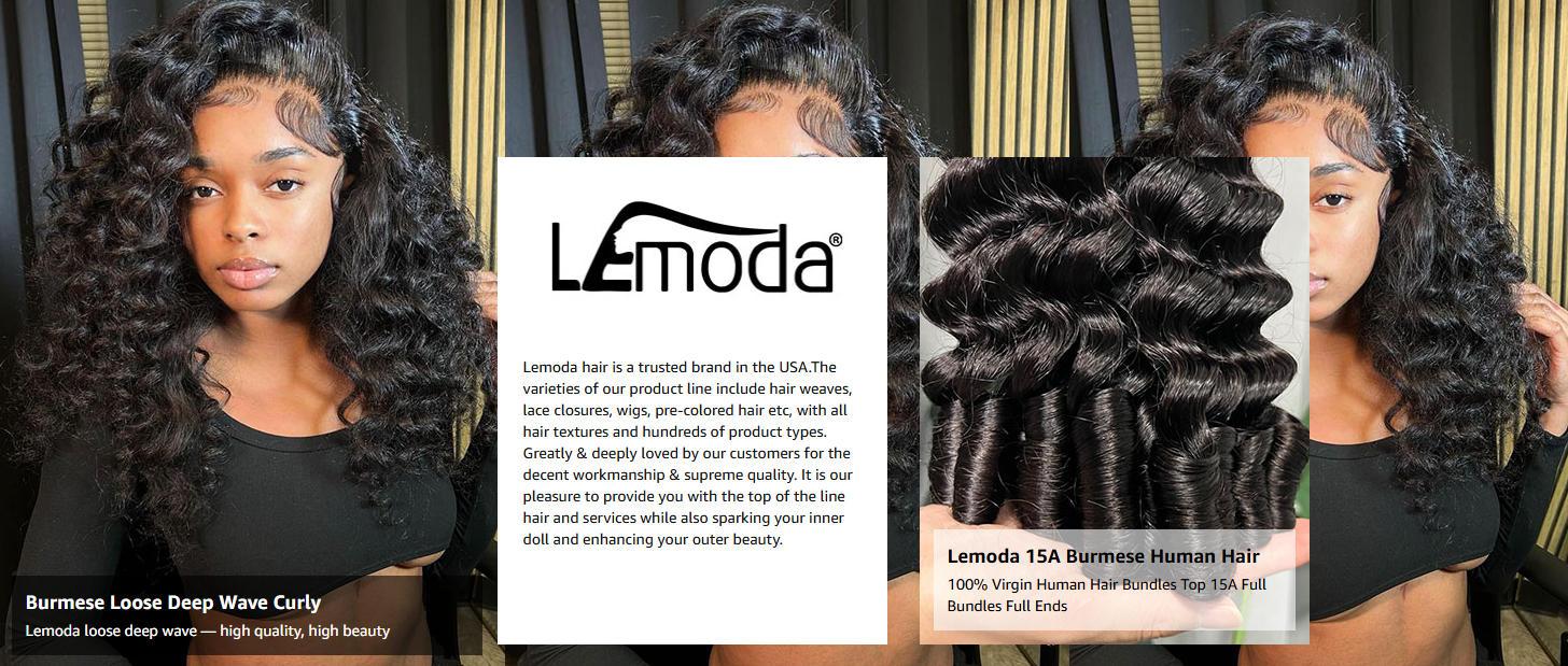 【NEW IN】Lemoda Burmese Loose Deep Wave Curly Virgin Human Hair Bundles Loose Deep Wave Curly 100% Unprocessed Raw Human Hair Extensions Top Qanlity Hair Weave 3 Bundles Full and Thick