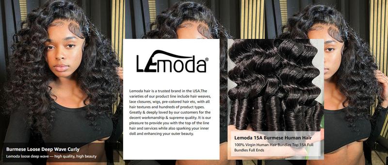 【NEW IN】Lemoda Burmese Loose Deep Wave Curly Virgin Human Hair Bundles Loose Deep Wave Curly 100% Unprocessed Raw Human Hair Extensions Top Qanlity Hair Weave 3 Bundles Full and Thick 【NEW IN】Lemoda Burmese Loose Deep Wave Curly Virgin Human Hair Bundles Loose Deep Wave Curly 100% Unprocessed Raw Human Hair Extensions Top Qanlity Hair Weave 3 Bundles Full and Thick