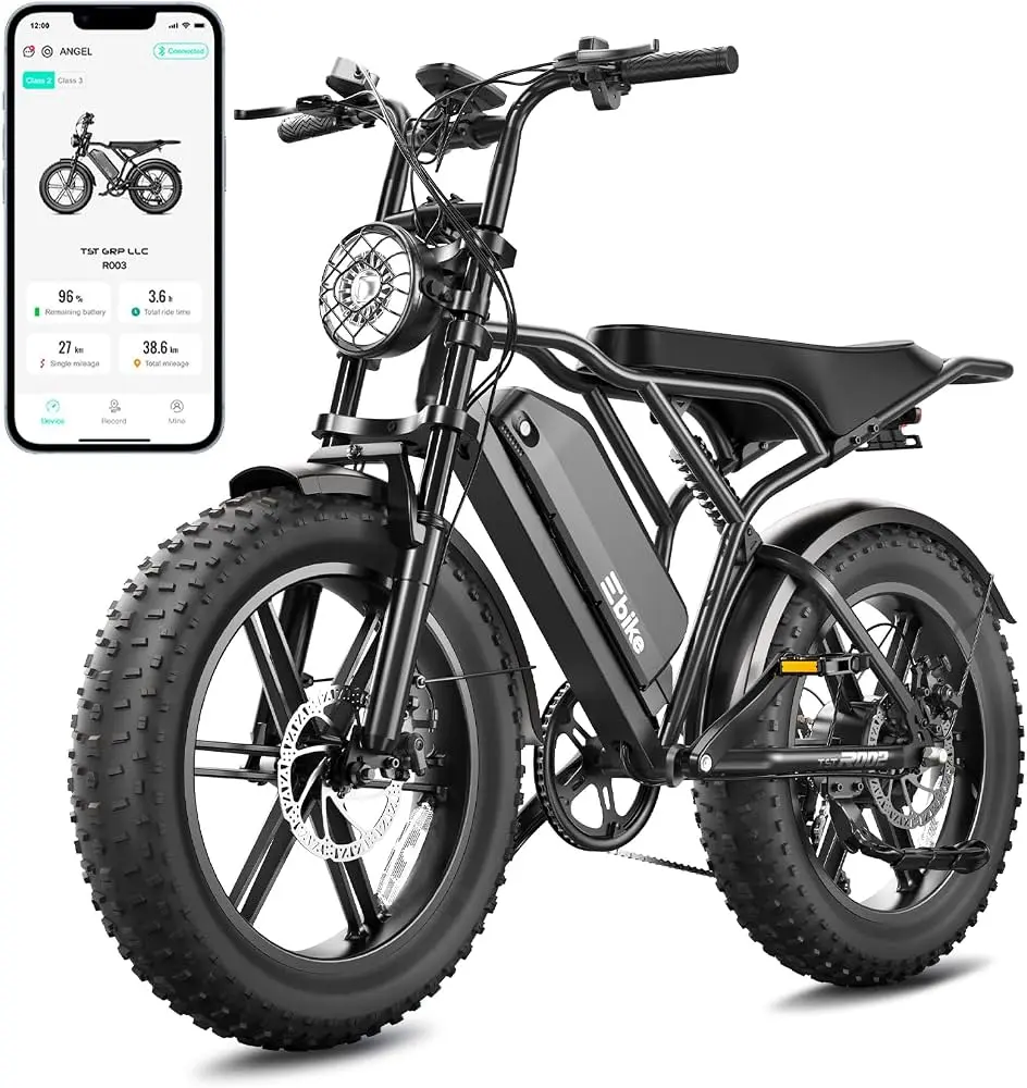 TST Electric Bike for Adults, 48V 15Ah Battery, 1500W Peak Motor, Fat Tire Dual Suspension ,7-speed Gears, 3 Working Modes, Powerful, LCD Display, Suitable for Commuters and Beginner Cyclists