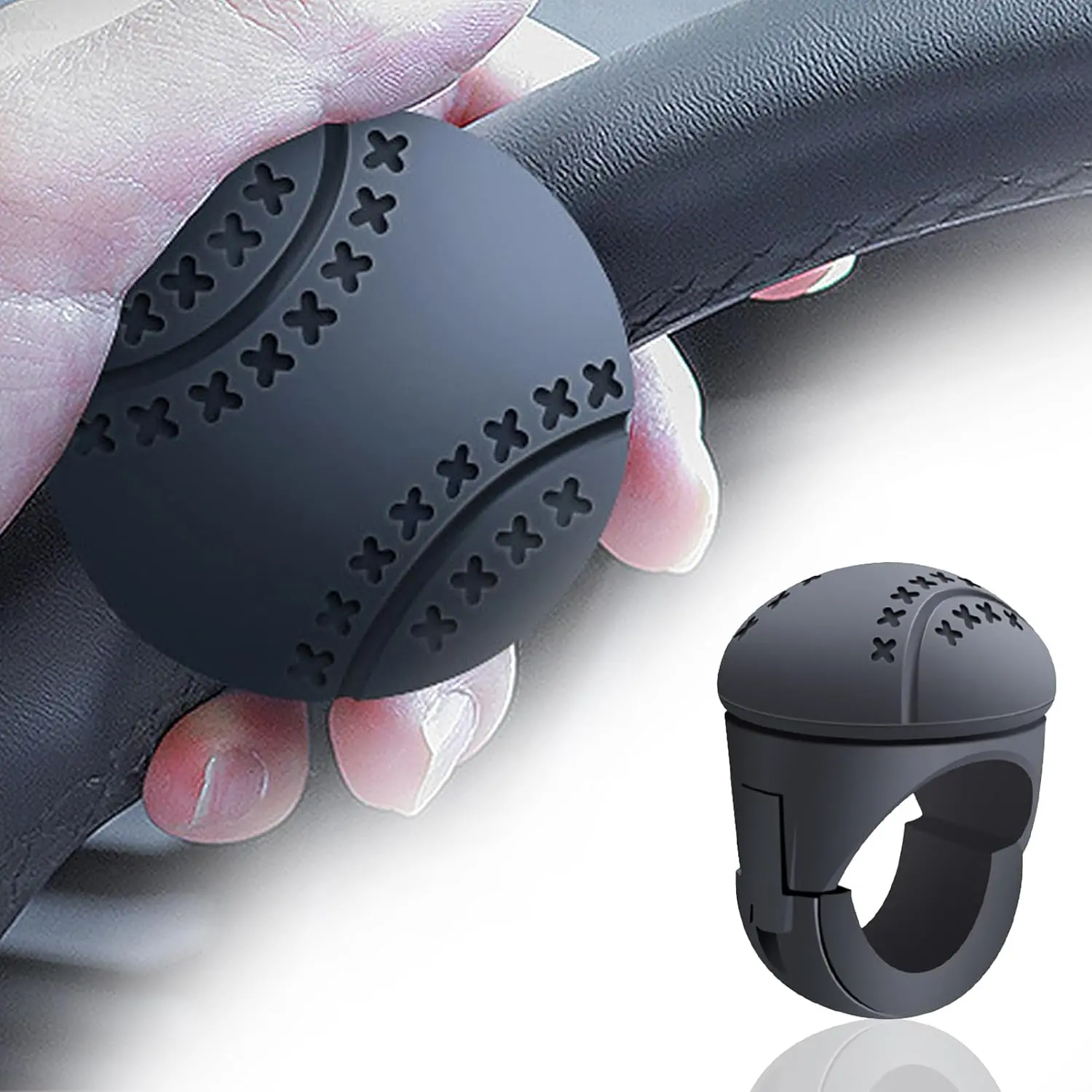 Car Steering Wheel Anti-slip Ball, Steering Wheel Knob, Soft Silicone and Metal Bearings Car Power Handle Steering Wheel Spinner for Car, Trucks