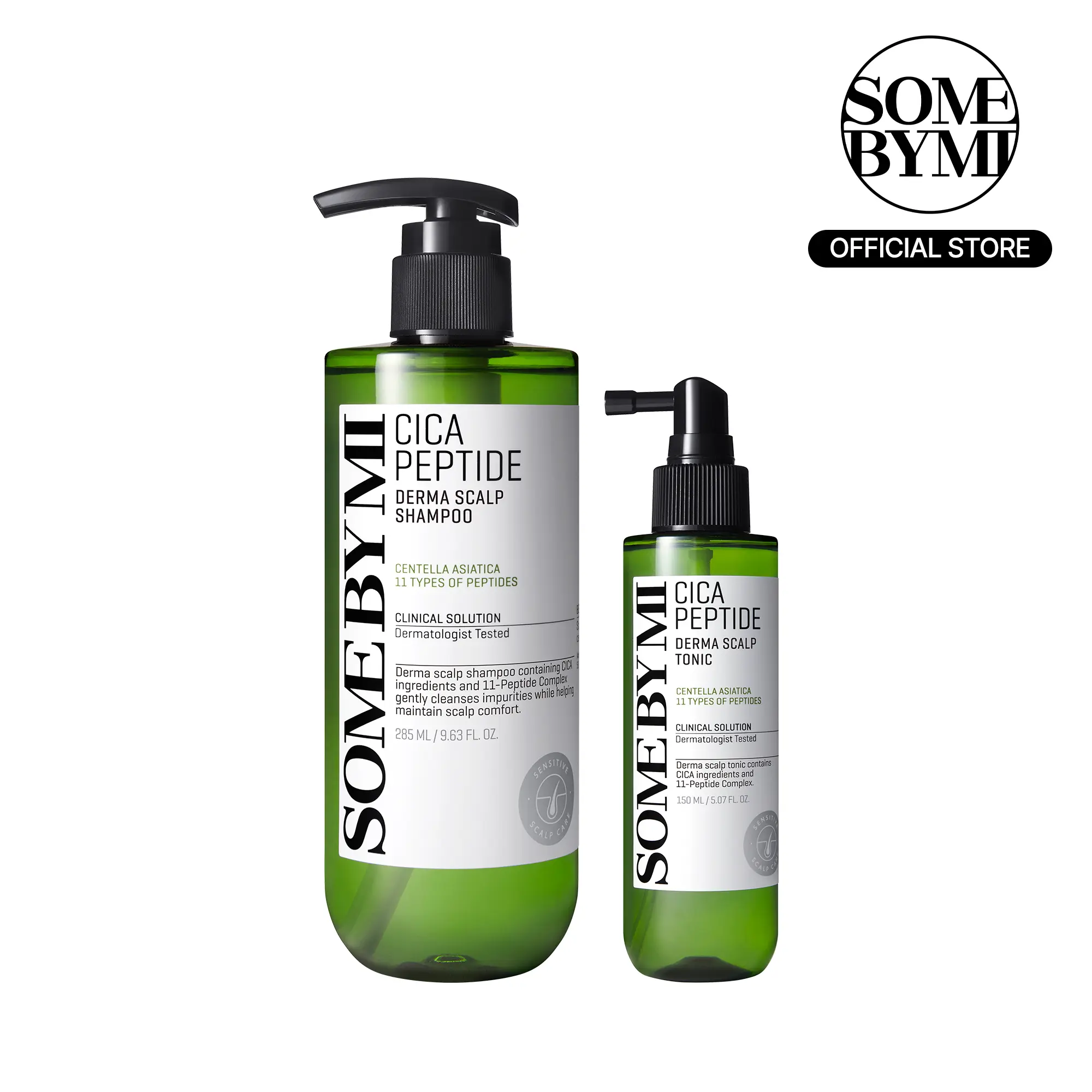 Cica Peptide Scalp Strengthening Set - Korean Hair Care - Shampoo & Tonic Duo For Hair Density, Stronger Roots, Deep Cleanse & Cooling Relief Care