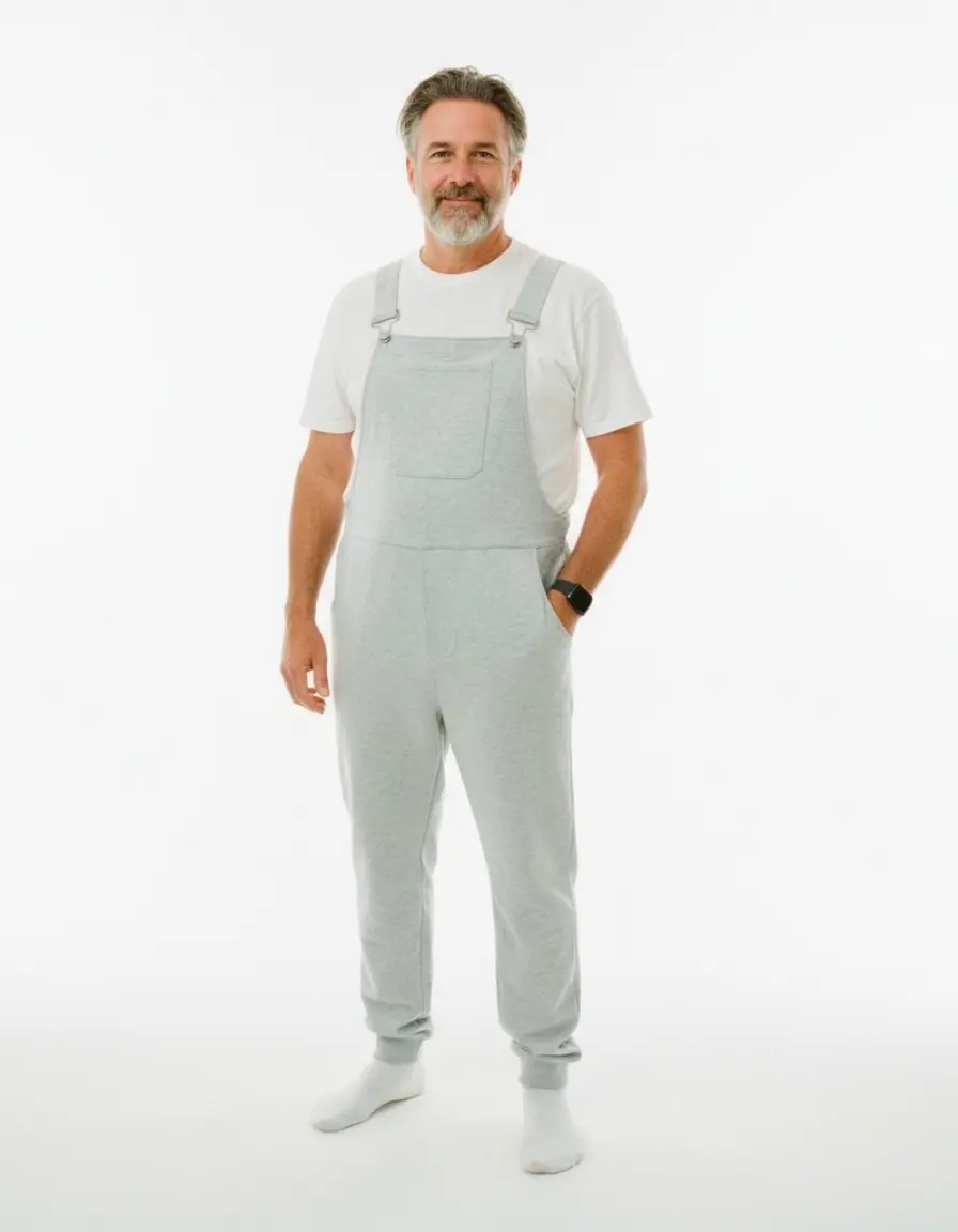 Swoveralls - Light Heather Grey Overalls with Six Pockets & Adjustable Straps for All Seasons