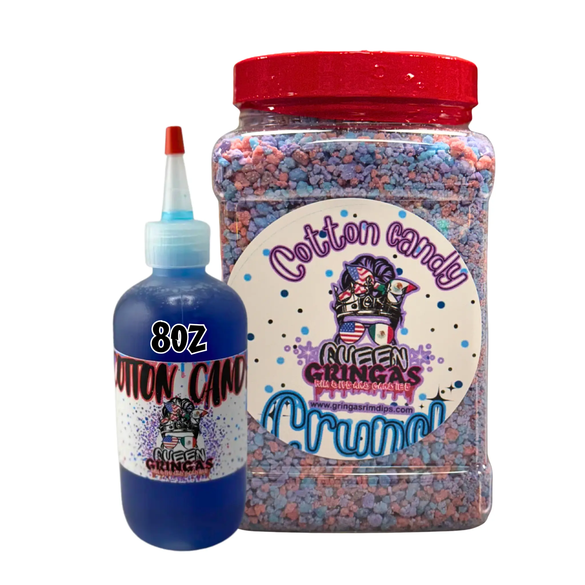Gringa Cherry Snack Candies - Ooze or Cotton Candy Crunch Varieties, Dessert Topping Sweet Treats