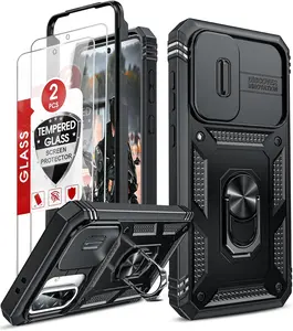 Galaxy A36-5G Phone Case: Compatible for Samsung Galaxy A36 5G Case with 2 X Screen Protector, Military-Grade Shockproof, Magnetic Kickstand para Cell Phone Samsung A 36 5G Cover, Black