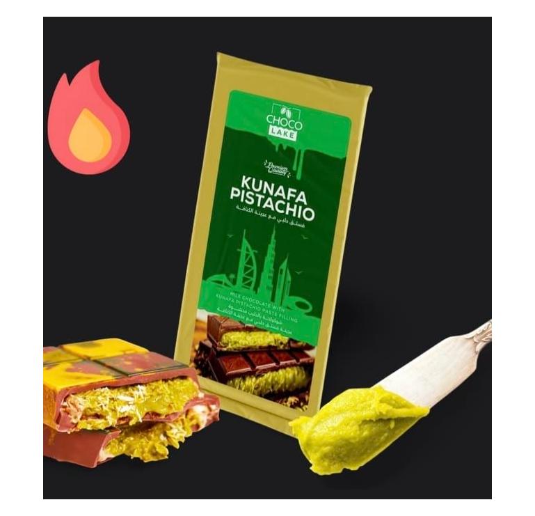 Dubai Chocolate Crunchy Kunafa Pistachio Bar 6.7 oz Exclusive Luxury Dessert Freshly Made Ideal for Gifting