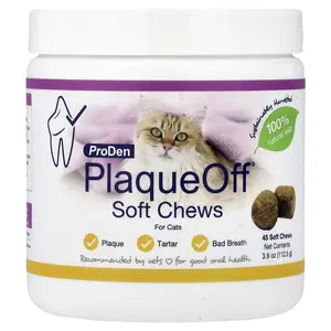 ProDen PlaqueOff® Soft Chews, For Cats, 45 Soft Chews, 3.9 oz (112.5 g)