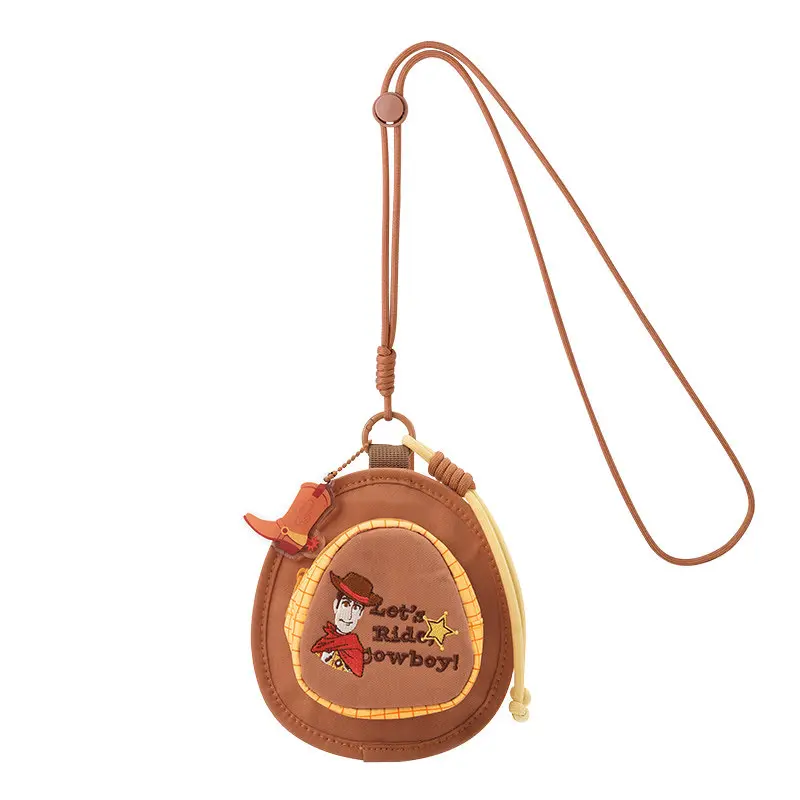 Disney Toy Story 5 Woody Short Wallet - Cowboy Print Coin Holder Purse, Smooth Zipper Cash Holder, Casual Unisex Accessory with Crossbody Strap, Functionality, Portability, Back to School Haul Kids' Gift, Gift‑Ready Fun